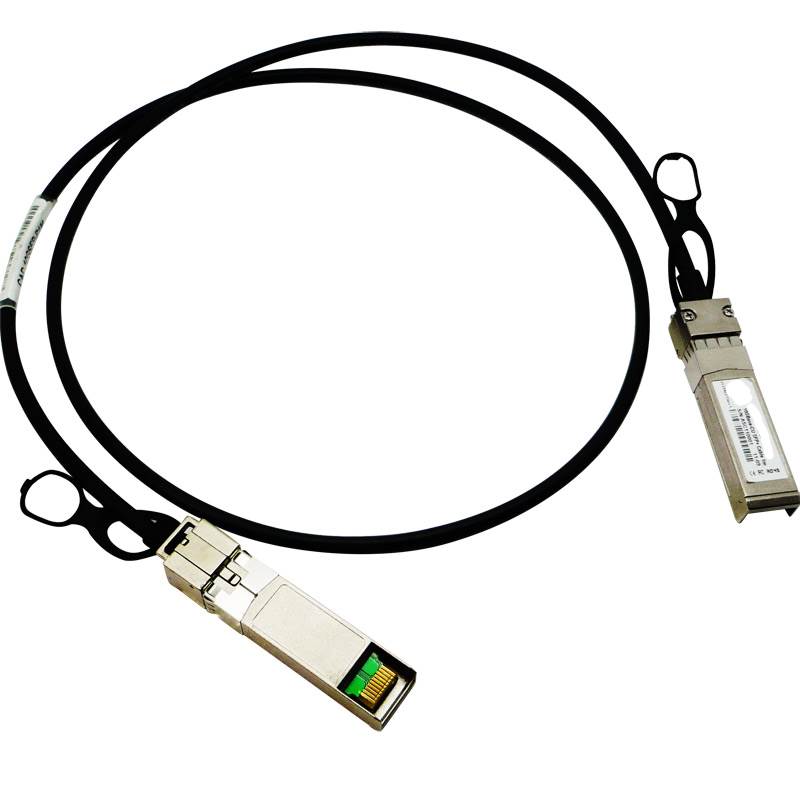 DAC cable with fixed transceiver ends