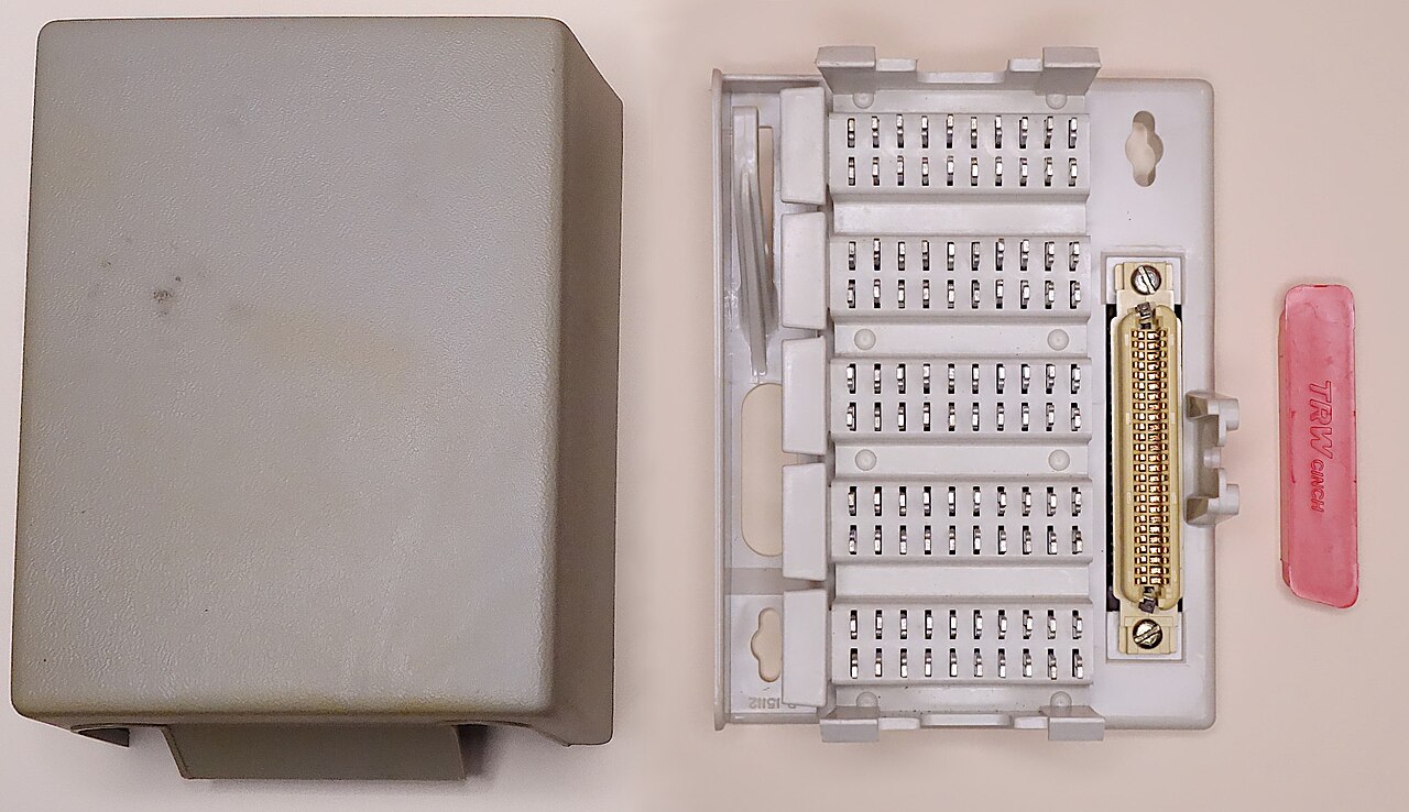 RJ-21 or Amphenol 25-pair style telco block