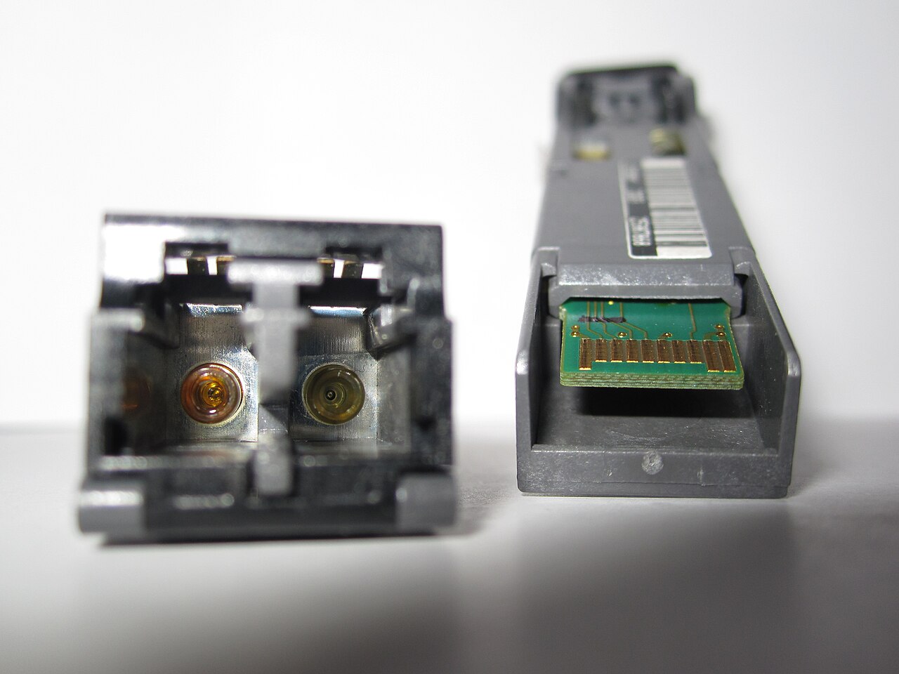 SFP or SFP+ transceiver front