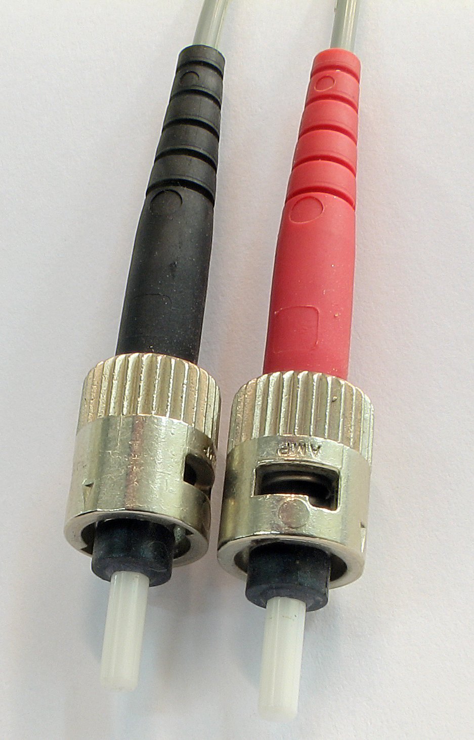ST fiber connector end